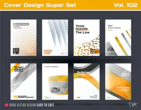 Set of design of business vector template, brochure, abstract annual report Stock Illustration