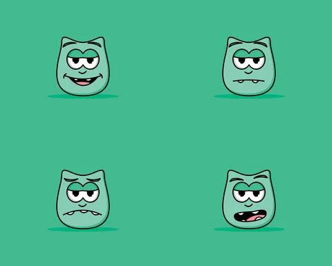 Set of design character face イラスト素材