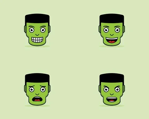 Set of design character face Illustrazione stock