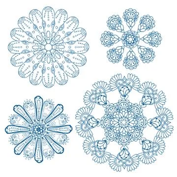 Set of design circle elements Stock Illustration