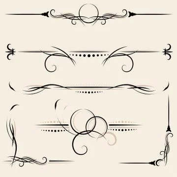 Set: design elements and page decoration 库存插图