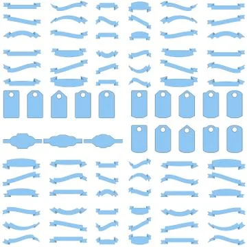 Set of design elements banners ribbons and tag. 스톡 일러스트