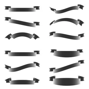 Set of design elements banners ribbons Ilustração Stock