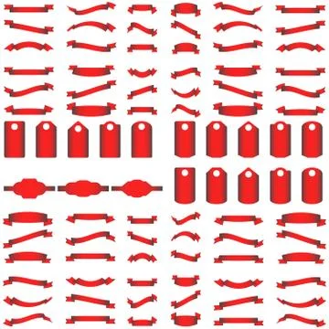 Set of design elements banners ribbons and tag. 스톡 일러스트