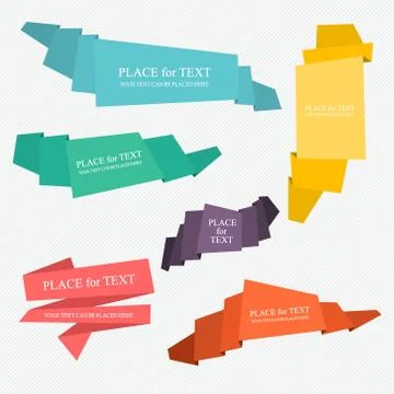 Set of design elements banners ribbons. Stock Illustration