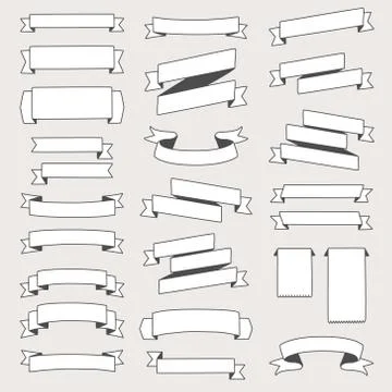 Set of design elements banners ribbons. Illustrazione stock