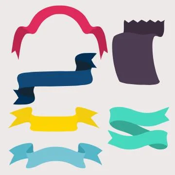 Set of design elements banners ribbons. Vector illustration. Illustrazione stock