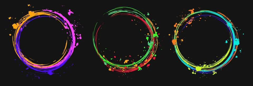 Set of design elements, circular frames. Stock Illustration