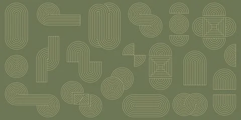 Set of design elements in the form of geometric shapes Stock Illustration