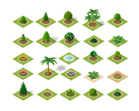 Set of design elements isometric Stock Illustration