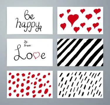 Set of design elements love. Hand drawn Stock Illustration