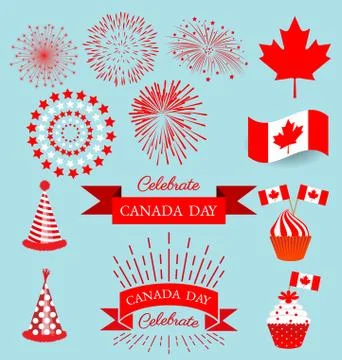 Set design elements for the national day of Canada Stock Illustration