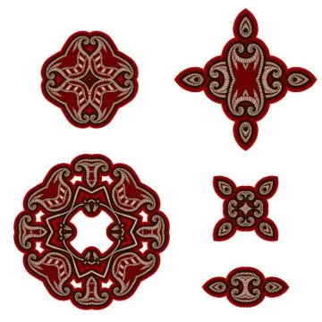 Set of design elements in oriental style. Stock Illustration