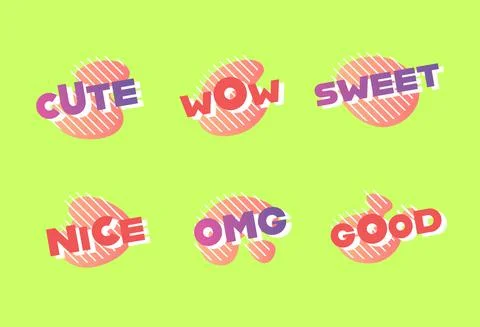 Set of design elements with positive attitude and motivation expressions. イラスト素材