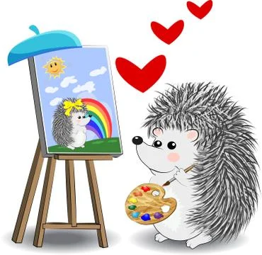 Set of design elements with profession artist and painter tools for creative  Stock Illustration