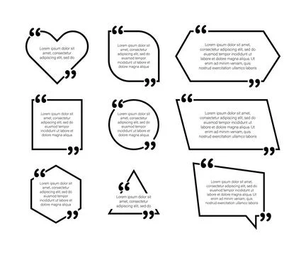 Set design elements quote. Commas. Vector illustration in flat style on a white Stock Illustration