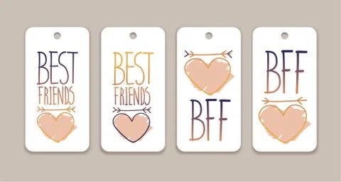 Set of design elements, tags with hand drawn phrase. Stock Illustration