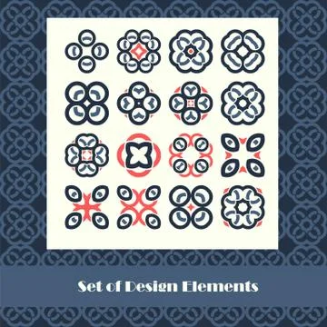 Set of design elements. Vector illustration. Abstract shape template. Stock Illustration