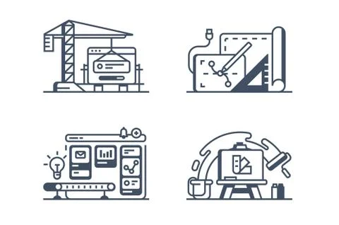 Set design icons Stock Illustration