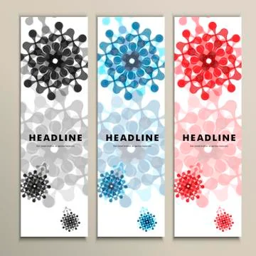 Set for design in molecules abstract style Stock Illustration