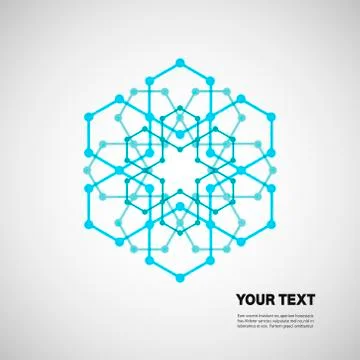 Set for design in molecules abstract style Stock Illustration