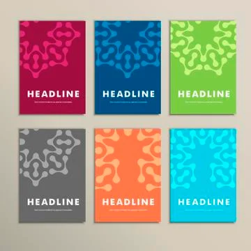 Set for design in molecules abstract style Stock Illustration