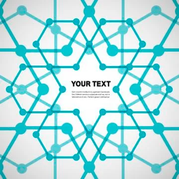 Set for design in molecules abstract style Stock Illustration