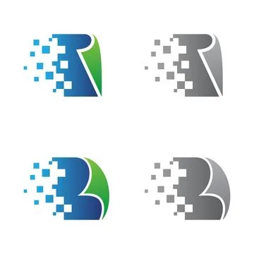 Set of design pixel paper for your best business company symbo Illustrazione stock