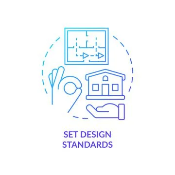 Set design standards blue gradient concept icon Stock Illustration