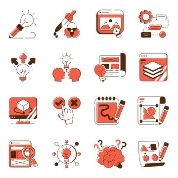 Set of Designing Flat Icons Stock Illustration