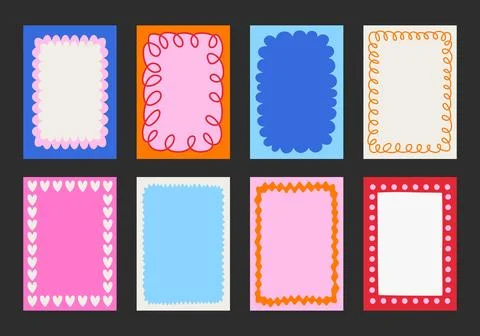 Set of designs, backgrounds, borders, frames for decor interior. Stock Illustration