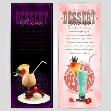 Set of desserts labels Stock Illustration