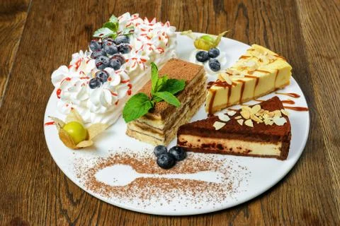 Set of desserts Stock Photos