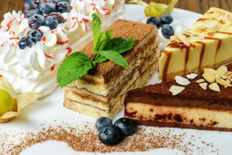 Set of desserts Stock Photos