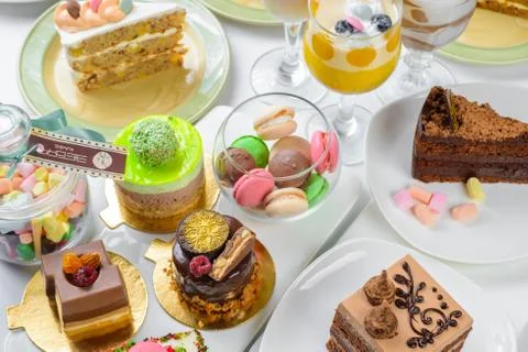 Set of desserts Stock Photos