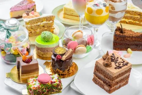 Set of desserts Stock Photos