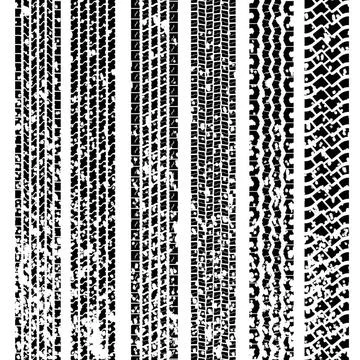 Set of detailed tire prints, vector illustration The Set of detailed tire ... Stock Photos