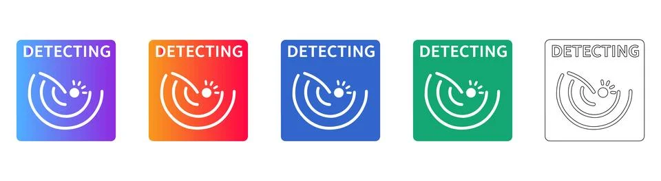 Set of Detecting and Radar Sensor Icons Иллюстрация