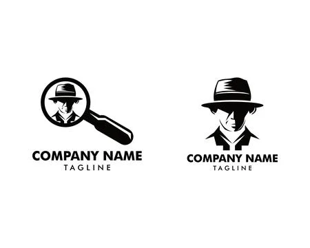 Set of Detective logo template vector illustration, Spy logo Stock Illustration