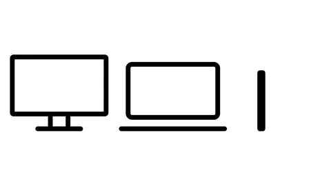 Set of device icons: smartphone, tablet, laptop and desktop computer. Animati Stock Footage 162175446