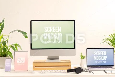 Set of Device Photo Mockup PSD Template