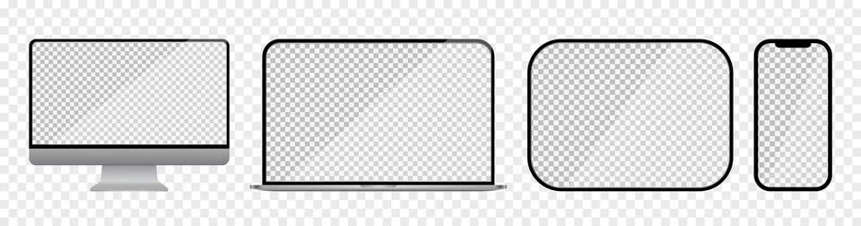 Set of device screen mockup Illustrazione stock