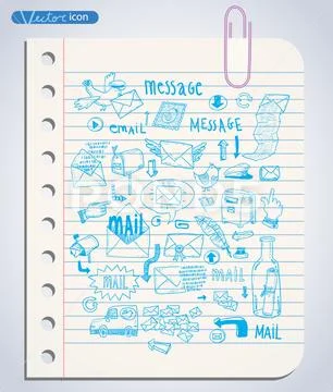Set of devices icons and communication. Stock Illustration
