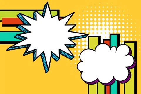 Set dialog blank template pop art comic text Stock Illustration