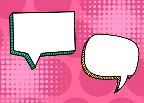 Set dialog blank template pop art comic text Stock Illustration