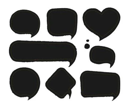 Set of dialog boxes in different variants in grunge style. Vector flat illust 库存插图