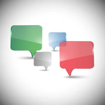 Set of dialog boxes on gray background vector Illustrazione stock