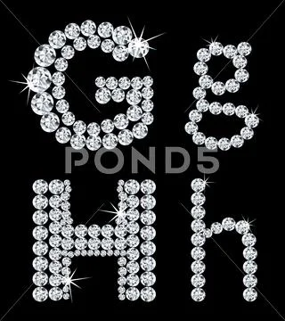 Set of diamond alphabetic letters . Vector Stock Illustration