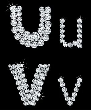 Set of diamond alphabetic letters . Vector Stock Illustration