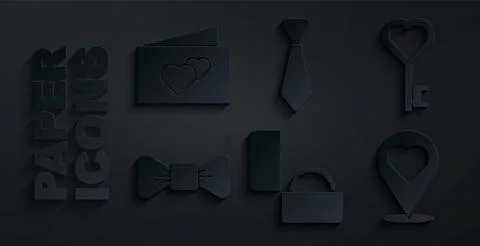 Set Diamond engagement ring, Key heart shape, Bow tie, Location with, Tie and 스톡 일러스트